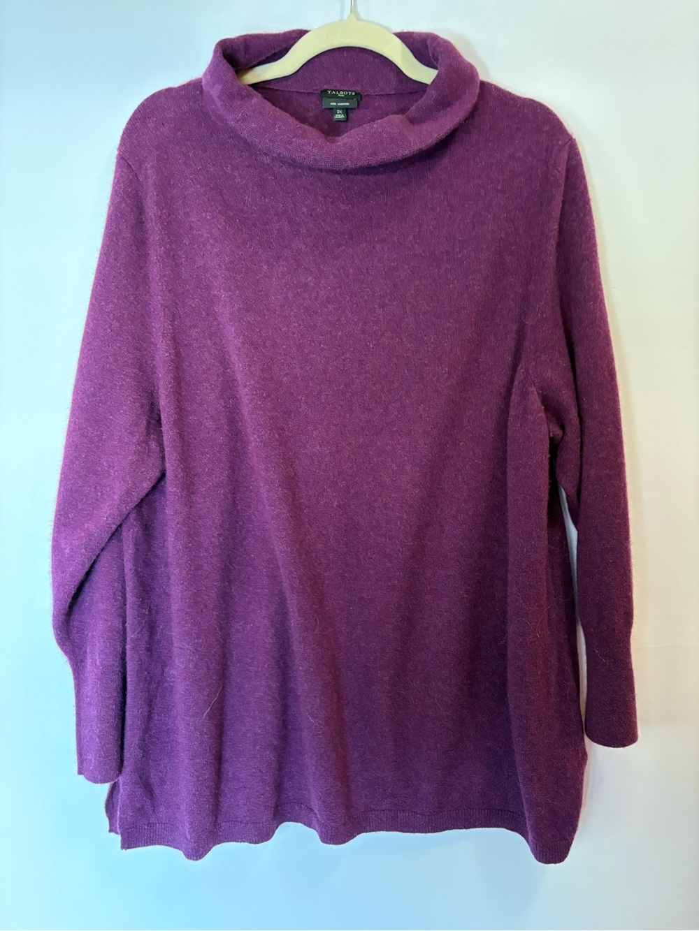 Talbots Purple Funnel Neck Sweater 100% cashmere